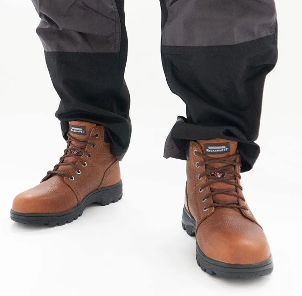 Рабочие защитные ботинки Skechers 77009 Workshire Relaxed Fit, коричневые — фото 2
