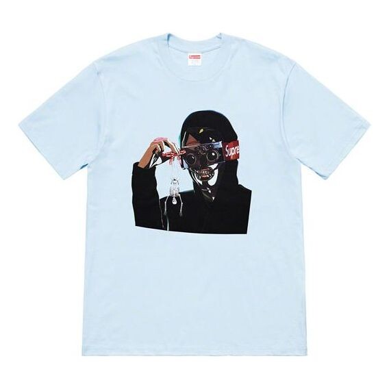 

Футболка ss19 creeper tee light blue character printing short sleeve Supreme, синий