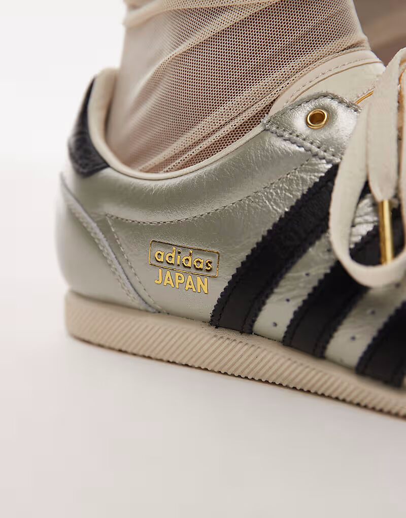 Кроссовки Adidas Originals Japan в цвете металлик серебристый и черный — фото 4