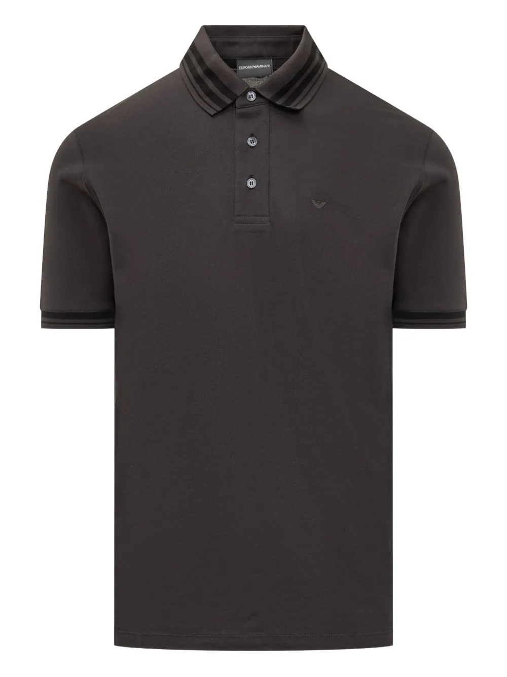 

Рубашка поло с вышитым логотипом EMPORIO ARMANI, серый