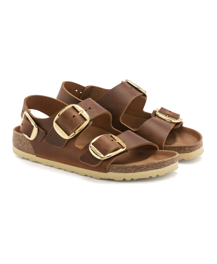 Босоножки Milano с большими пряжками Birkenstock, коричневый — фото 3