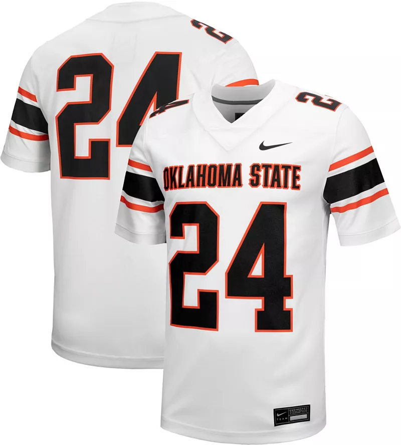 

Мужская белая футбольная майка Nike Oklahoma State Cowboys #24