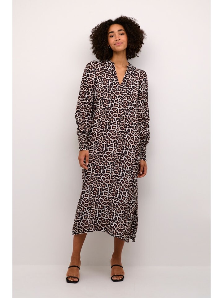 

Платье до колена Kaffe Kleid, цвет Schwarz/Hellbraun/Beige