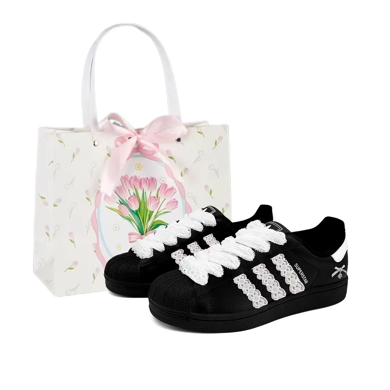 Кроссовки Superstar 2 Dark Night Cream из кожи, износостойкие, низкий верх Adidas Originals, Black