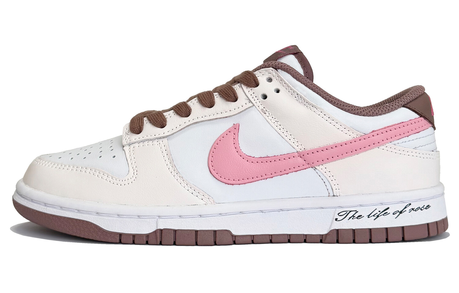 

Кроссовки Nike Dunk Skateboarding Shoes Women's Low-top Pink/brown, бежевый