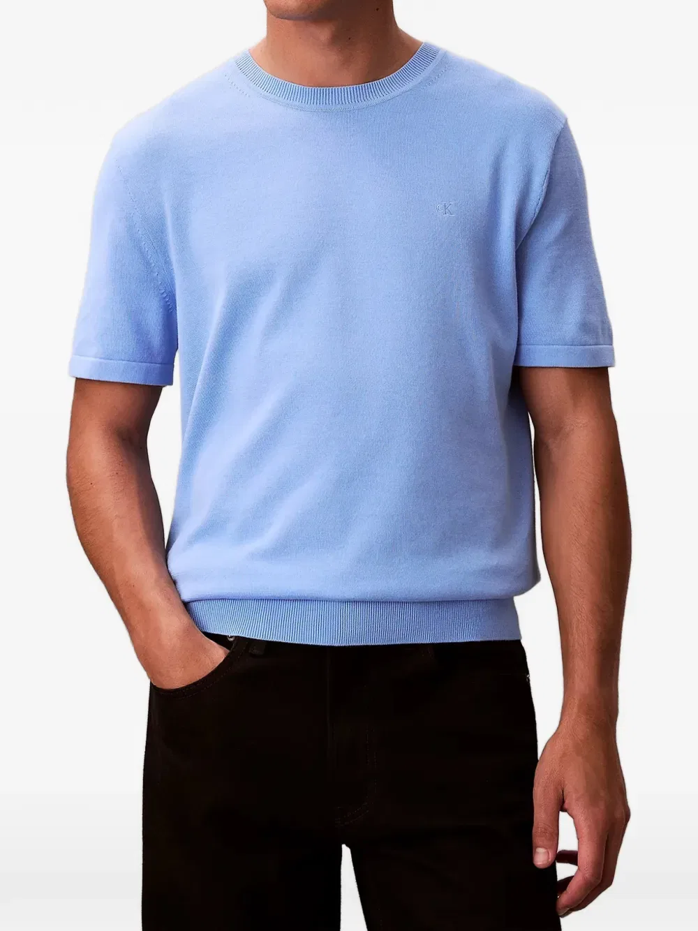 Свитер с логотипом Pima Calvin Klein, синий