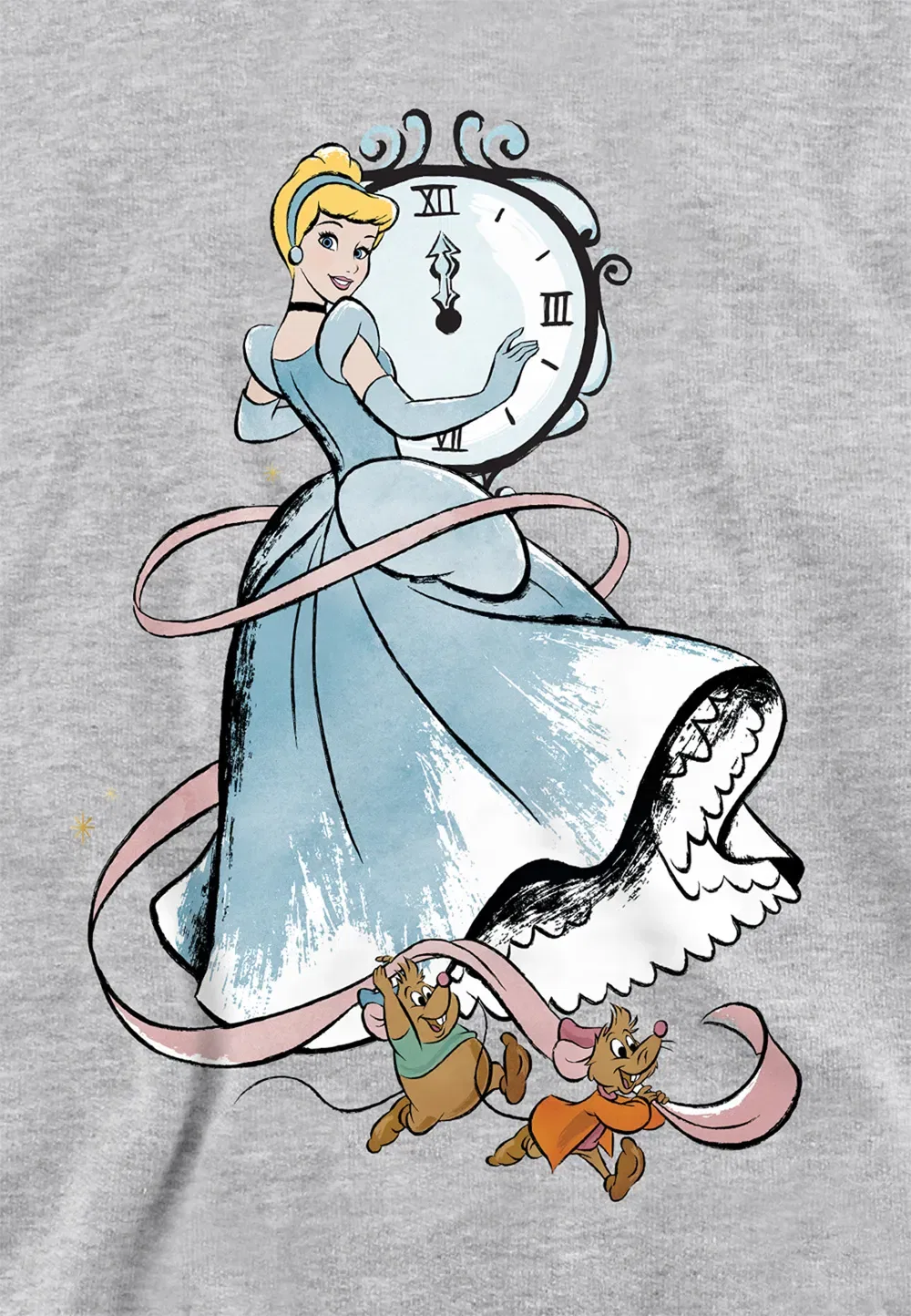 Детская худи с принтом Cinderella Disney, Athletic Heather, серый — фото 2