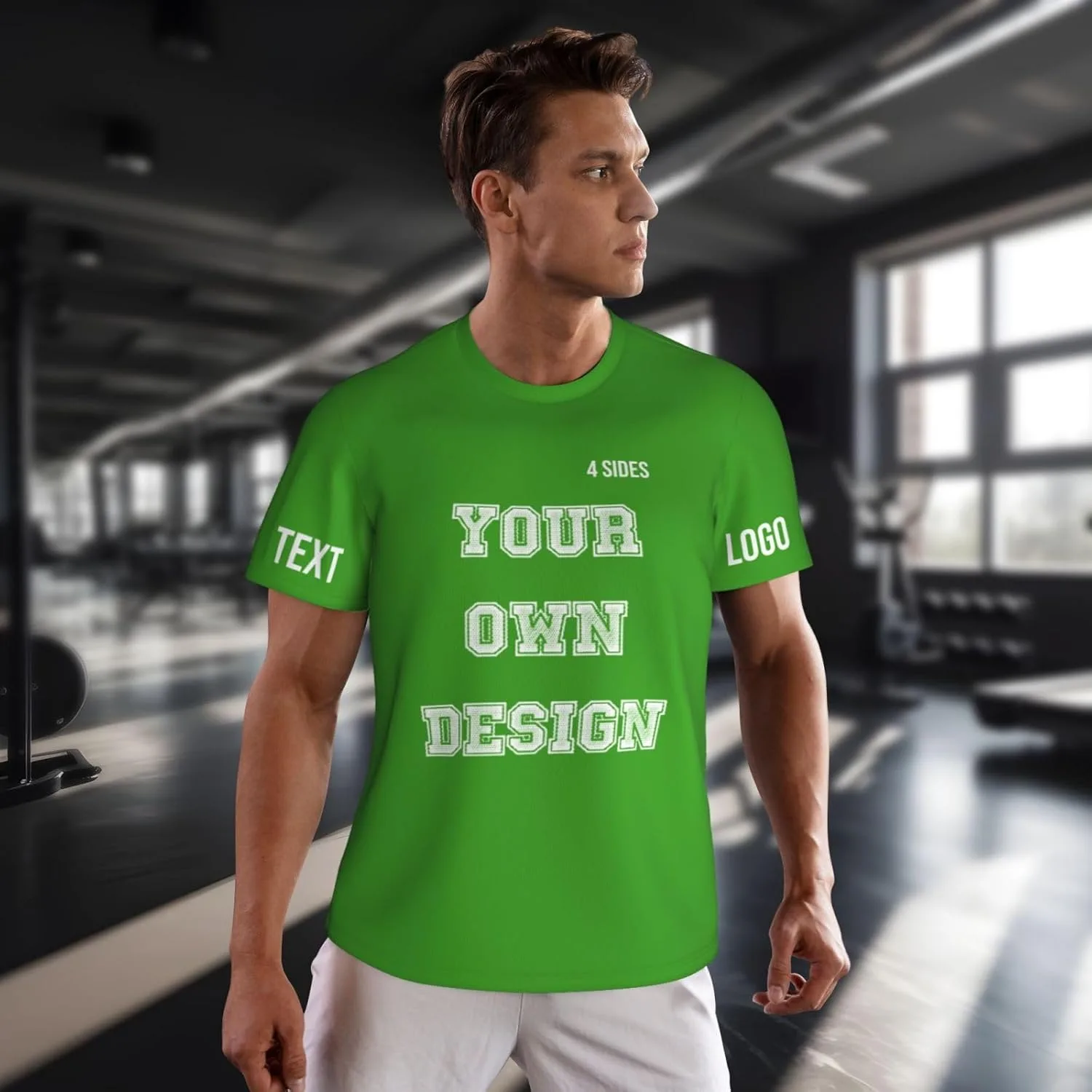 Футболка Custom с принтом на 4 сторонах, мужская, с логотипом — фото 2
