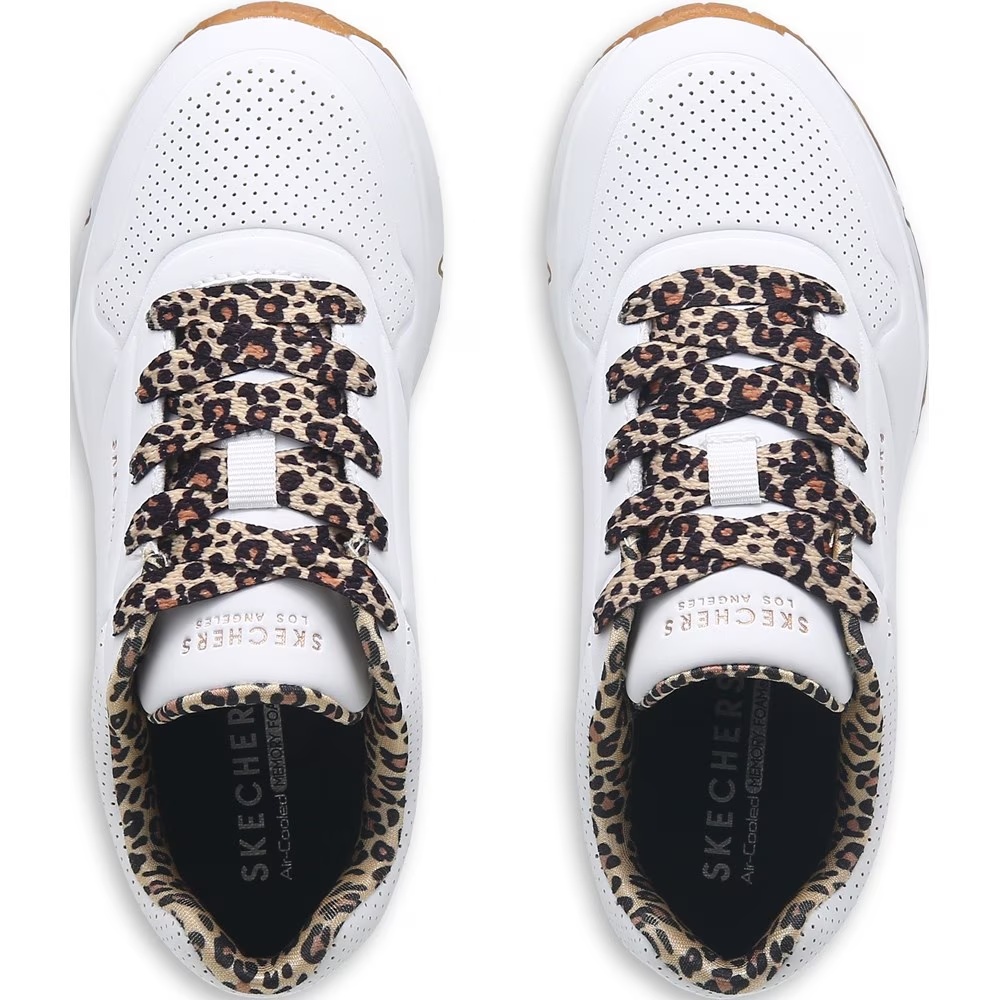 Детские кроссовки street uno Skechers для маленьких/больших детей, white leopard — фото 4