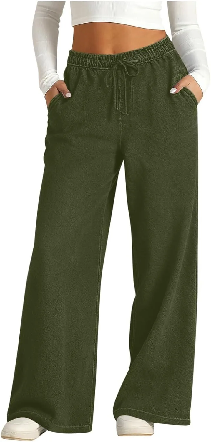 

Джинсы женские High Waisted с кулиской, широкие JHOKCI