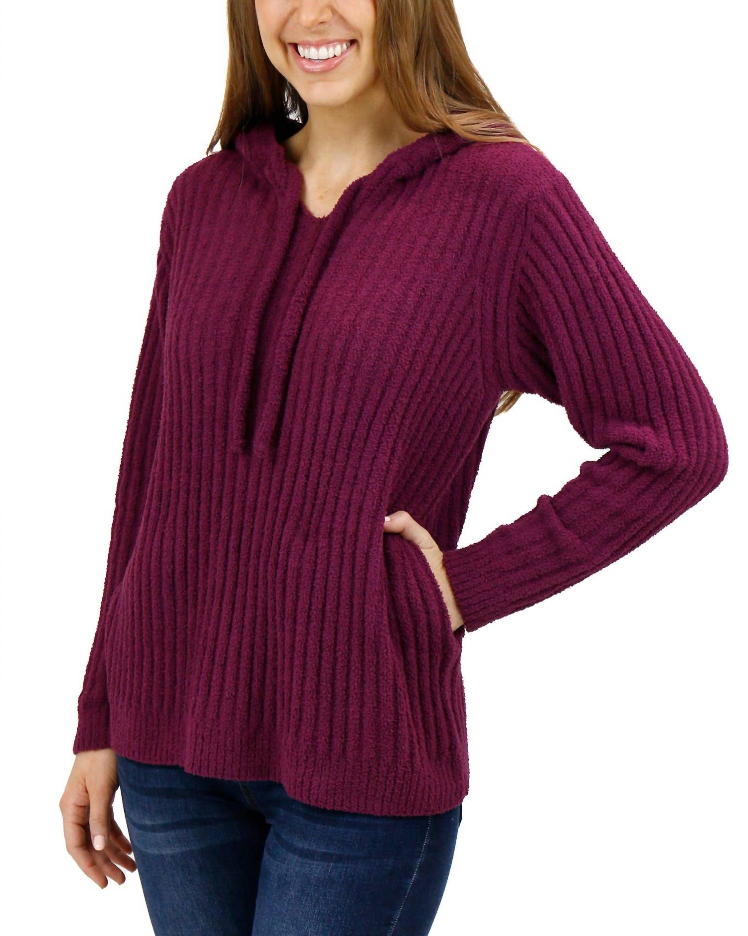 

Толстовка с капюшоном Cloud Ribbed в цвете Mulberry Grace and Lace