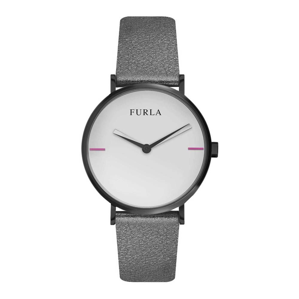

Серые кожаные часы Furla