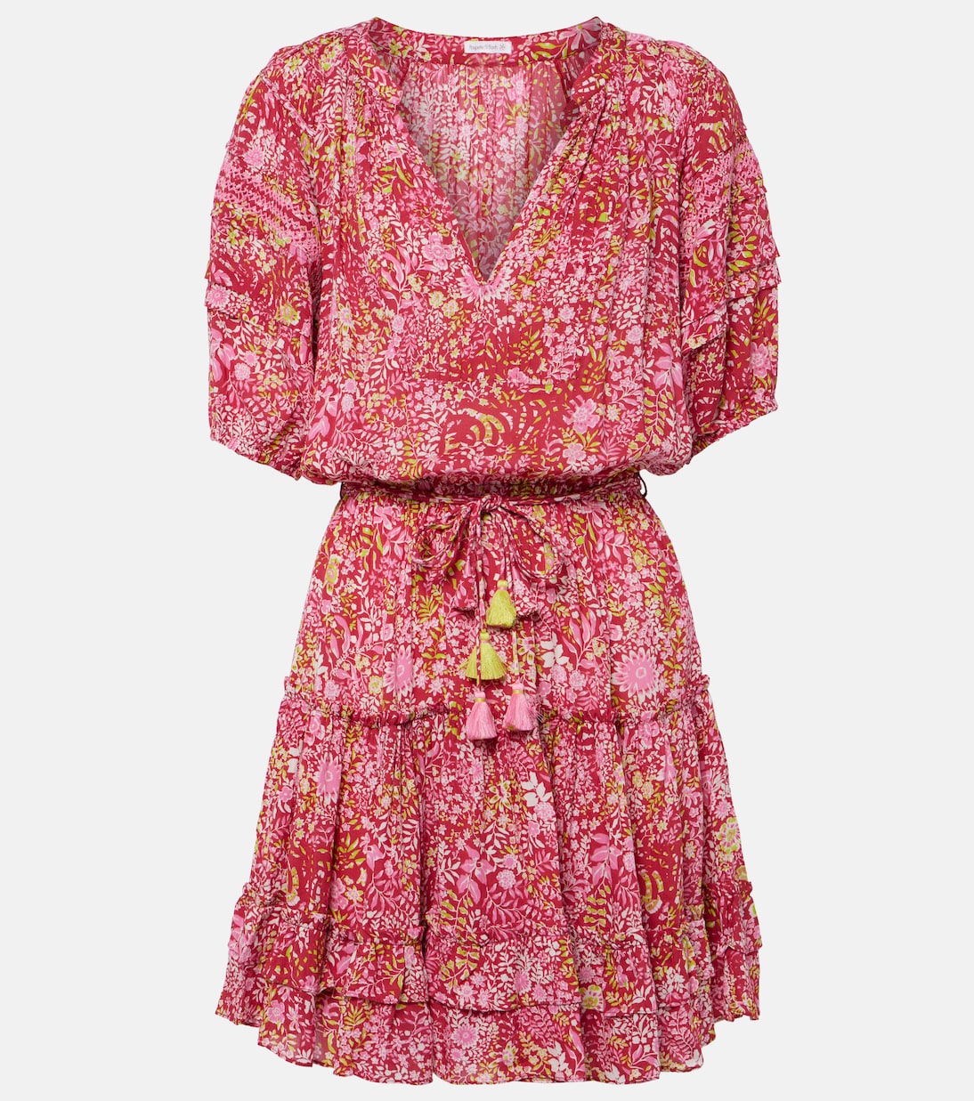 

Мини-платье Bona с цветочным принтом Poupette St Barth, Pink Corolle