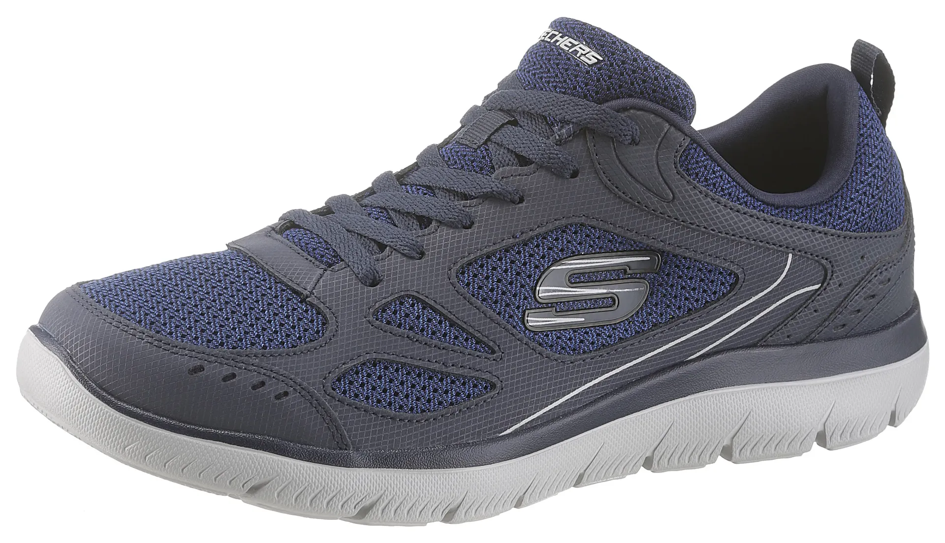 

Кроссовки Skechers "Summits-South Rim", выполненные из современного материала, повседневная обувь, полуботинки, туфли на шнуровке, синий