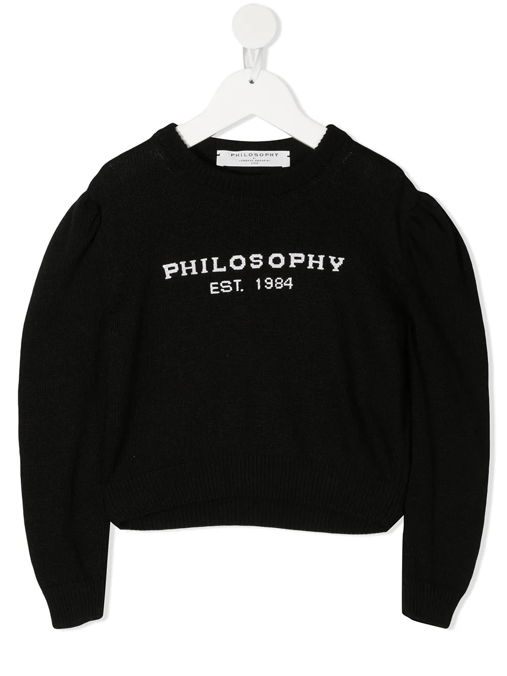 

Джемпер с круглым вырезом и логотипом Philosophy Di Lorenzo Serafini Kids, черный