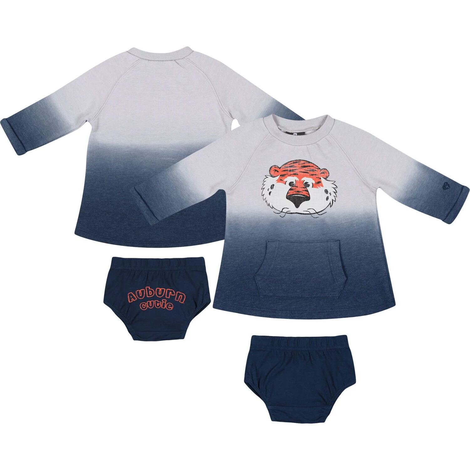 

Платье Colosseum Grey/темно-темно-каштановые Tigers Hand in Hand с эффектом омбре для новорожденных и младенцев и комплект шароваров Colosseum