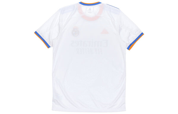 Футболка real madrid 21 22 сезон sw fan edition домашняя алфавит логотип полоса спортивная короткий рукав футболка футбольная майка белая Adidas, белый — фото 2
