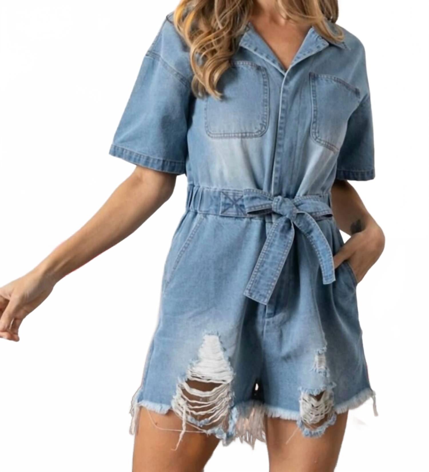 

Джимовый ромпер Debbie в синем цвете BiBi