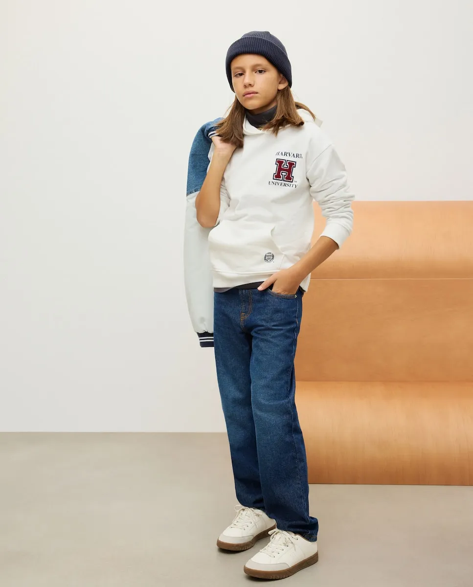 

Детская толстовка с капюшоном с логотипом Гарварда Kids El Corte Inglés, белый
