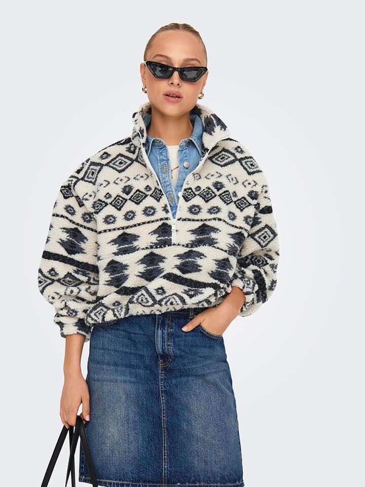 

Флисовый пуловер ONLY Fleece, кремовый
