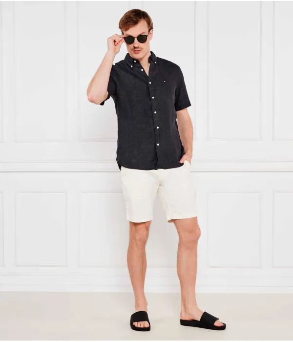 Льняная рубашка Regular fit Tommy Hilfiger, черный — фото 2