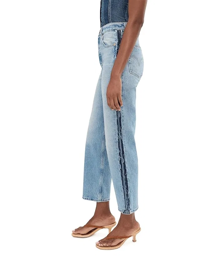 Джинсы с высокой талией прямые Ribcage Ankle Deconstructed Levi's Premium, Free Lunch — фото 3