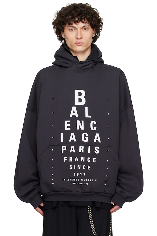 

Оптический худи большого размера Balenciaga, мультиколор