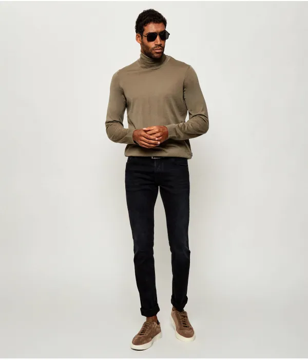 Шерстяная водолазка Musso-p Slim fit Boss, коричневый — фото 2