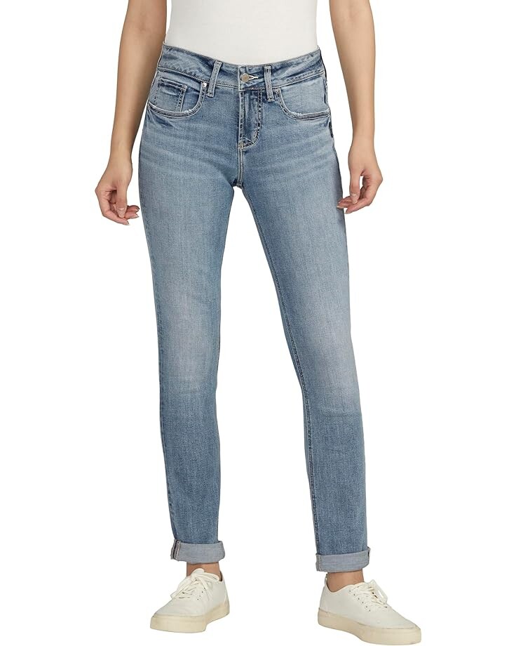 

Джинсы Silver Jeans Co. Girlfriend Mid Rise Slim Leg L27137ECF241, цвет Indigo