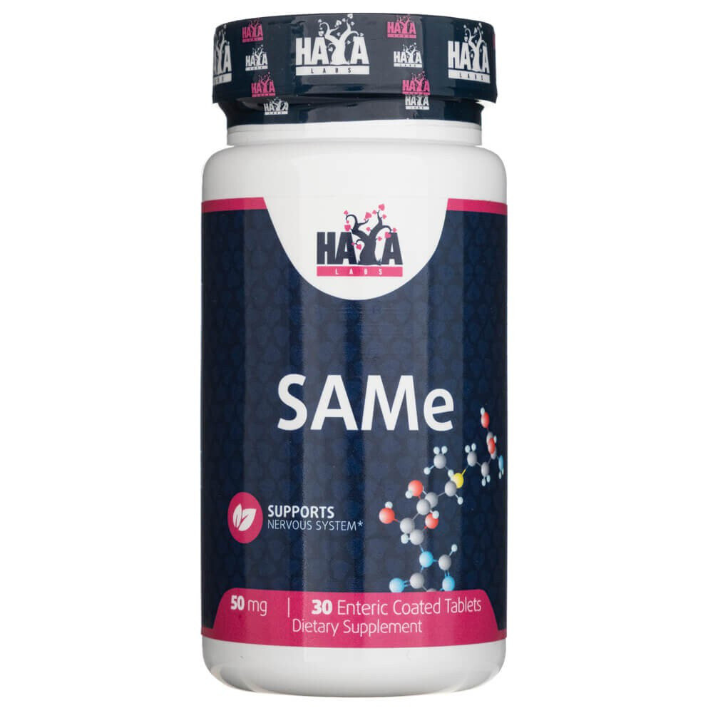 

Диетическая добавка, Haya Labs, SAMe 50 мг - 30 таблеток