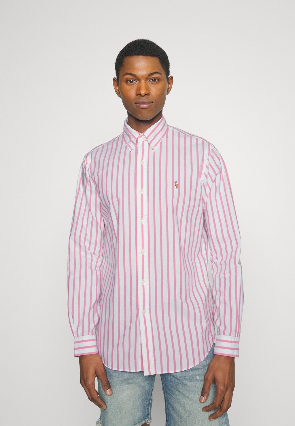 

Рубашка ОКСФОРДСКАЯ РУБАШКА CUSTOM FIT В ПОЛОСКУ Polo Ralph Lauren, розовый/белый