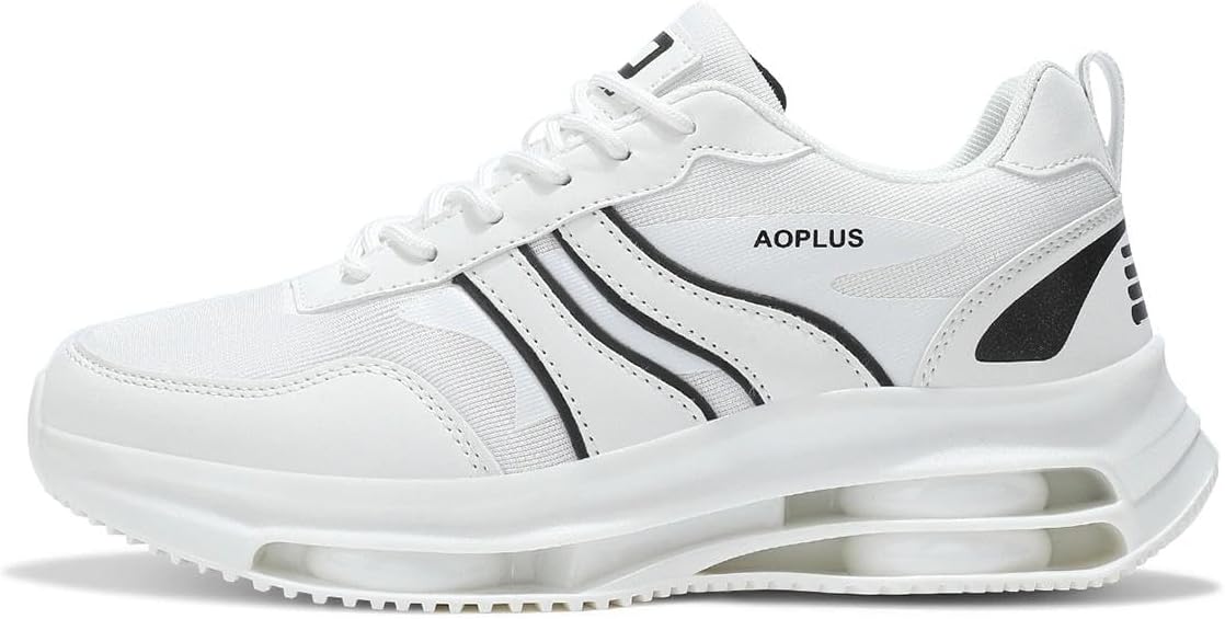 

Мужские кроссовки для бега - легкие и дышащие кеды для спорта, прогулок и повседневной носки (разные цвета) Aoplus, белый