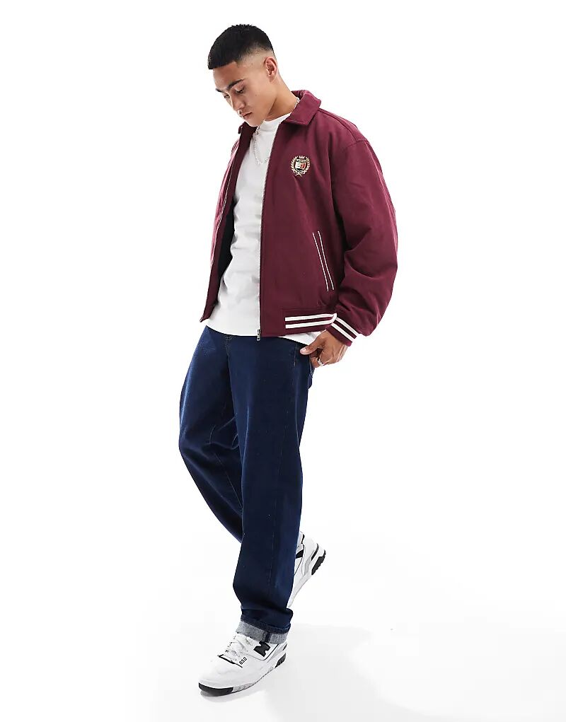 

Куртка с принтом «Crest Cord Letterman» бордового цвета Tommy Jeans