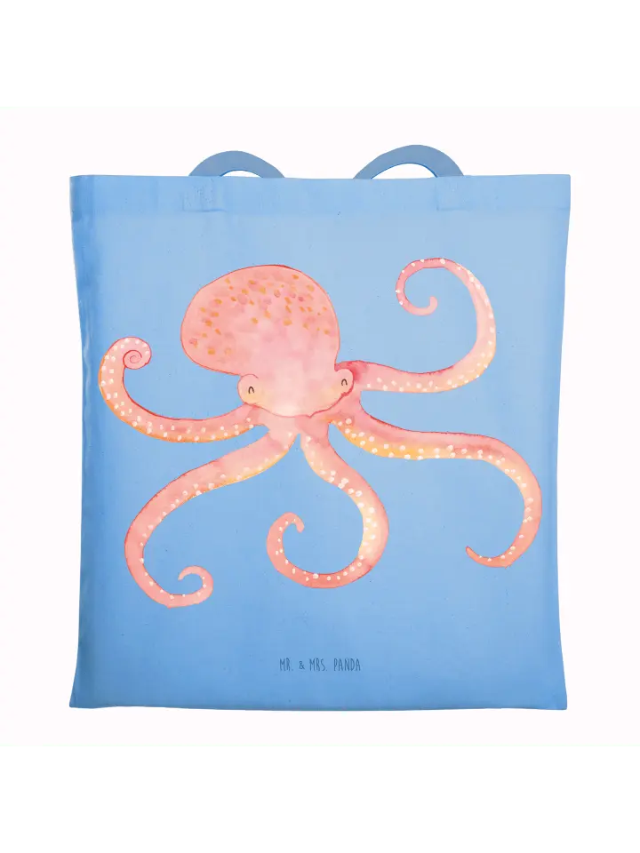 

Сумка для переноски Mr & Mrs Panda Tintenfisch ohne Spruch, небесно-синий