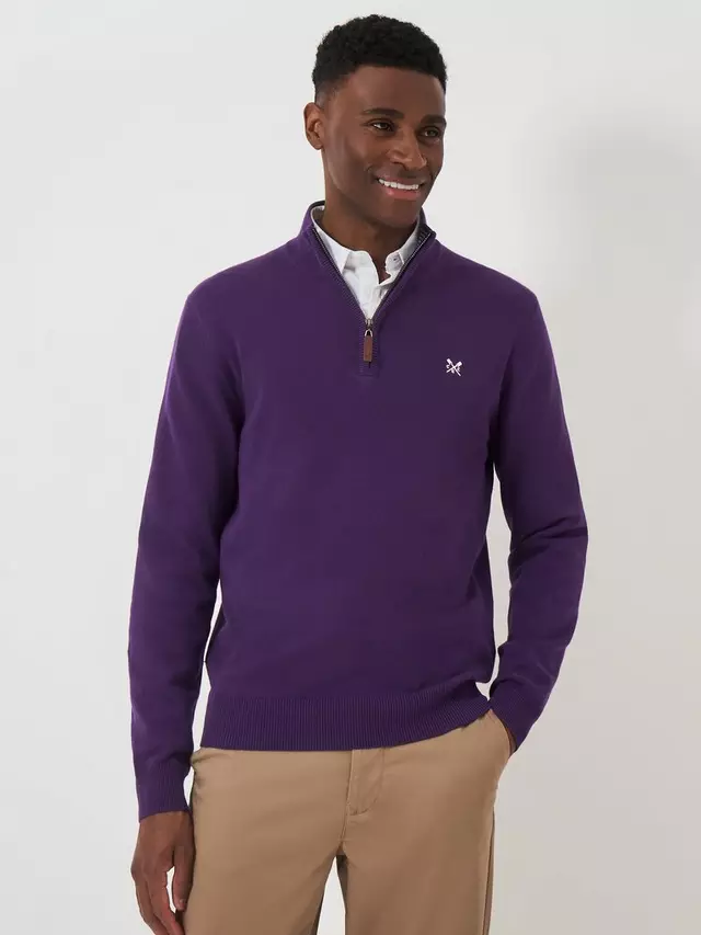

Джемпер Crew Clothing Organic Cotton Half Zip Knitted, фиолетовый