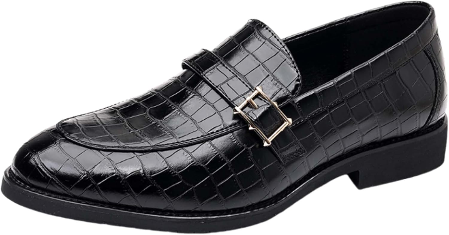 

Мужские лоферы Модные туфли с пряжкой для бизнеса и повседневной носки Легкие и удобные для ходьбы, вождения, офиса, банкетов, свадеб, служебной формы Кожаная обувь Generic, черный