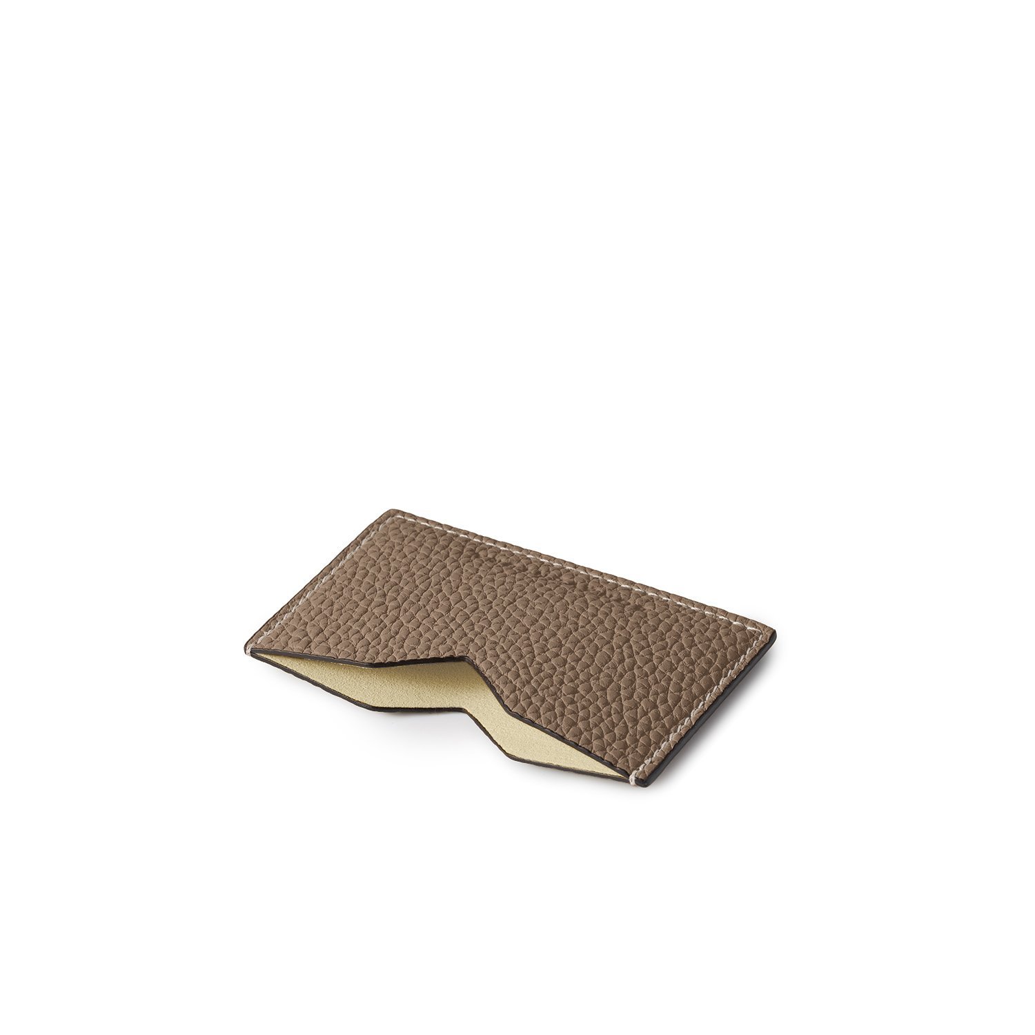 Компактное зеркало в кожаной обложке из шагреневой кожи Bonaventura, Etoupe — фото 4