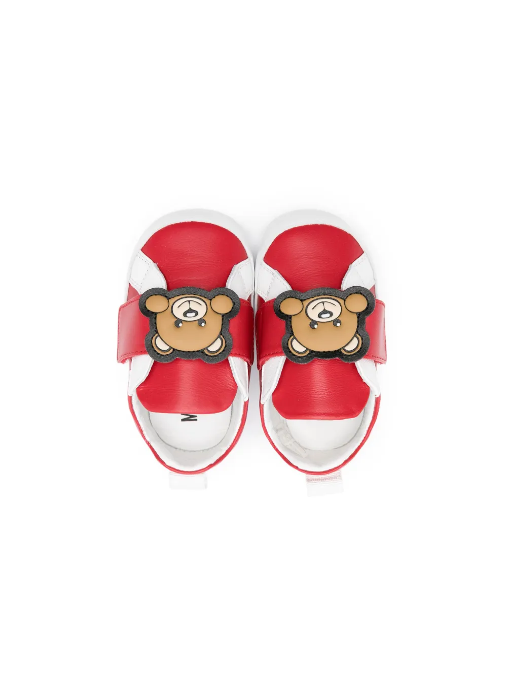 Пинетки с нашивкой Teddy Bear Moschino Kids, красный — фото 3