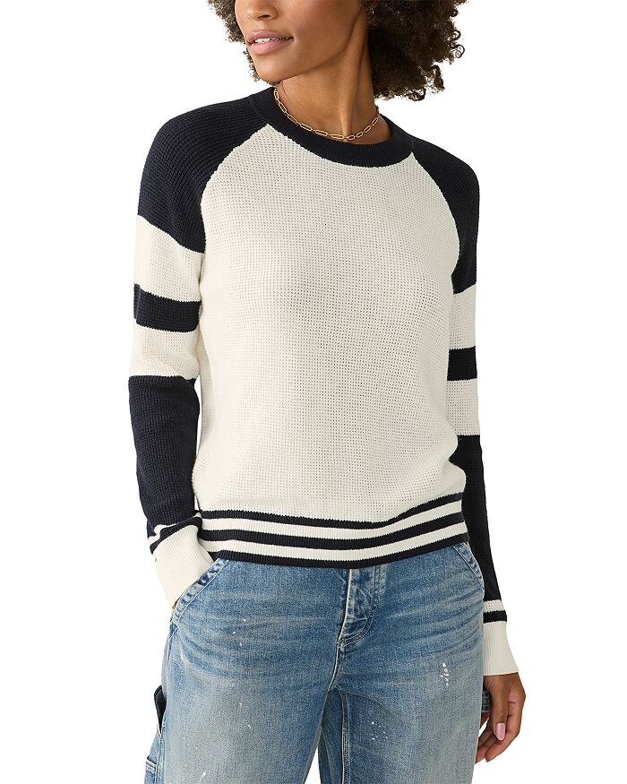 

Вафельный свитер Faherty Throwback, синий