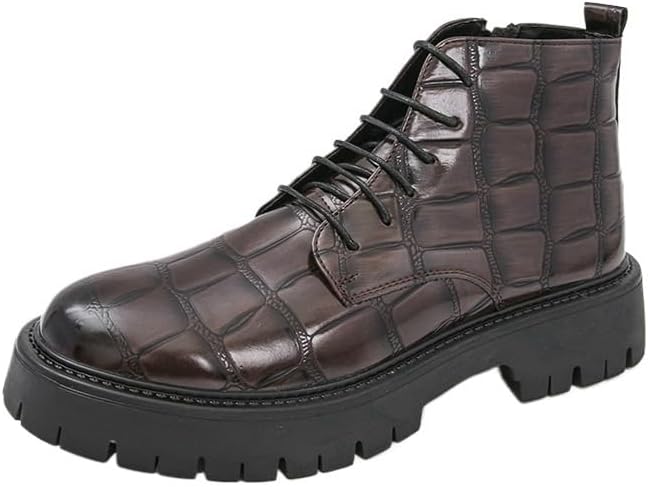 

Мужские ботинки, кожаные челси, платформа, противоскользящие и износостойкие, на шнуровке, стильные, удобные, деловые Zestrelax, коричневый