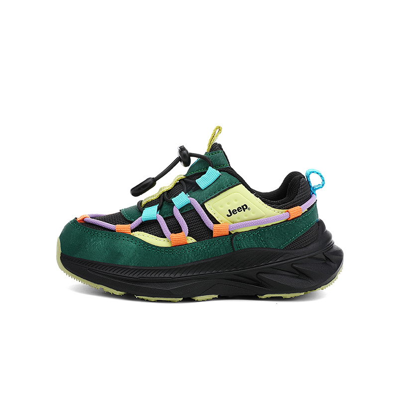 

Jeep Беговые кроссовки Running Collection Cushioning Breathable Low top черно-зеленые для детей
