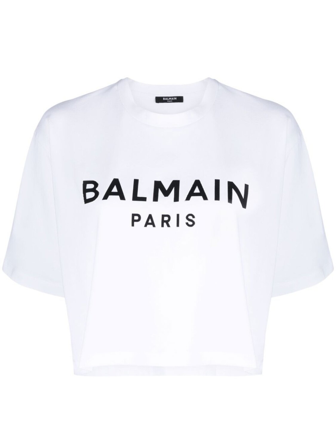 

Balmain укороченная футболка с логотипом, белый