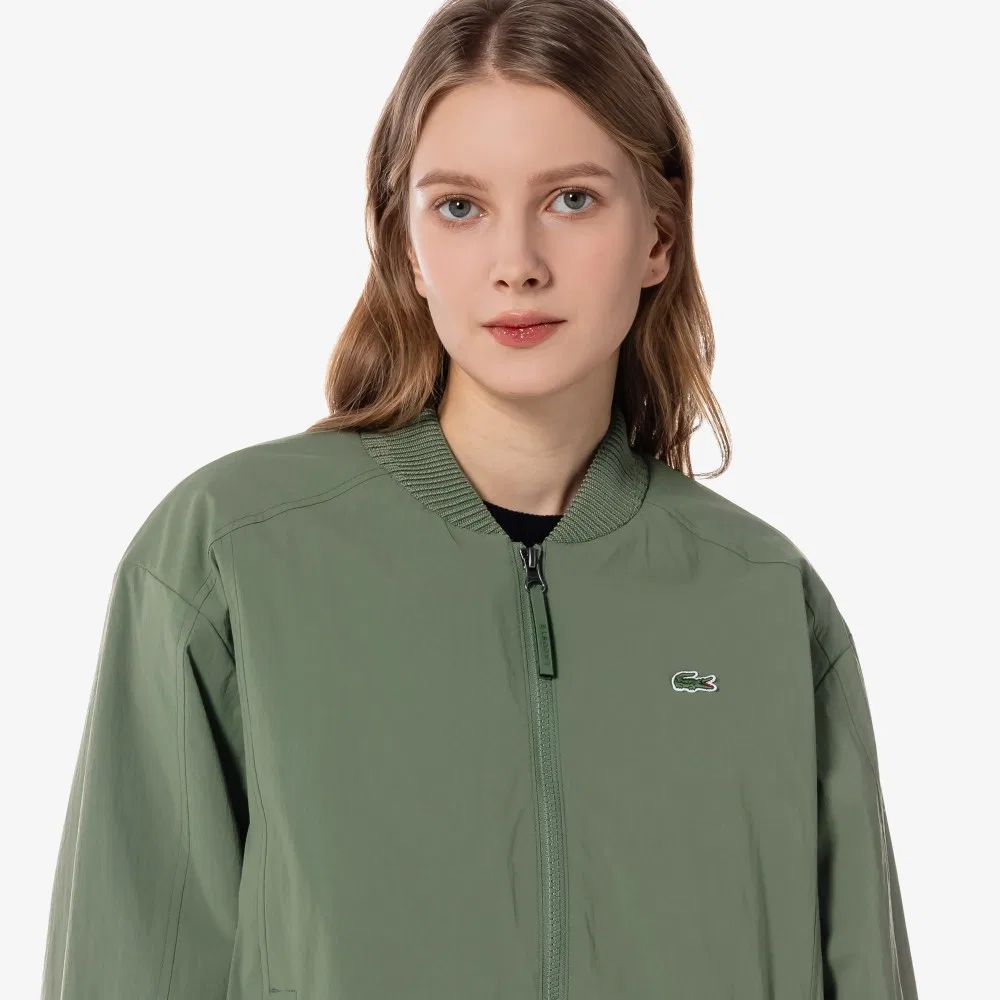 Джемпер-бомбер женский Lacoste, стеганый, хаки — фото 3