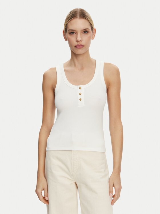 

Топ облегающего кроя Henley WW0WW43920 Tommy Hilfiger, белый