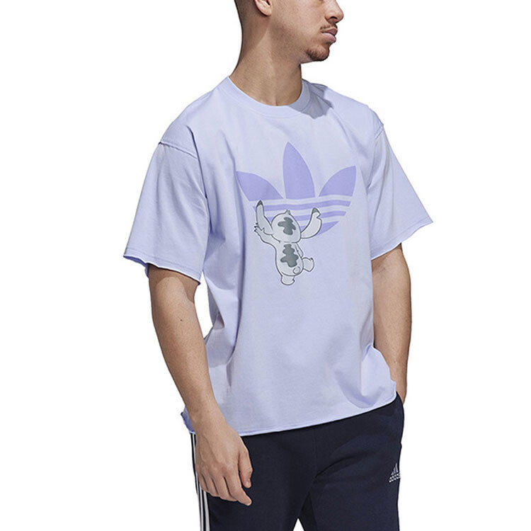 Футболка Adidas X Disney Crossover Solid Stitch с рисунком из мультфильма, лавандовая, фиолетовая Adidas Originals, светло-фиолетовый — фото 4