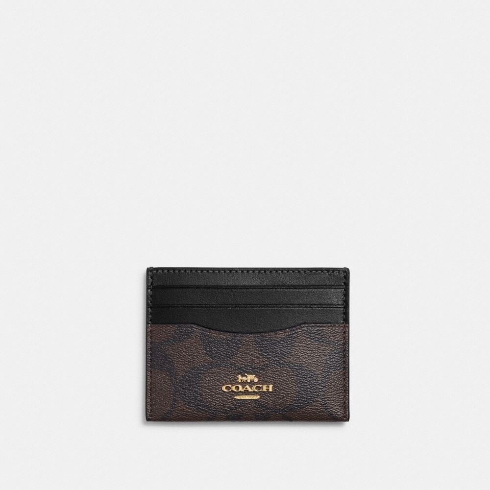 

Картхолдер COACH Slim Id, золотой/коричневый/черный
