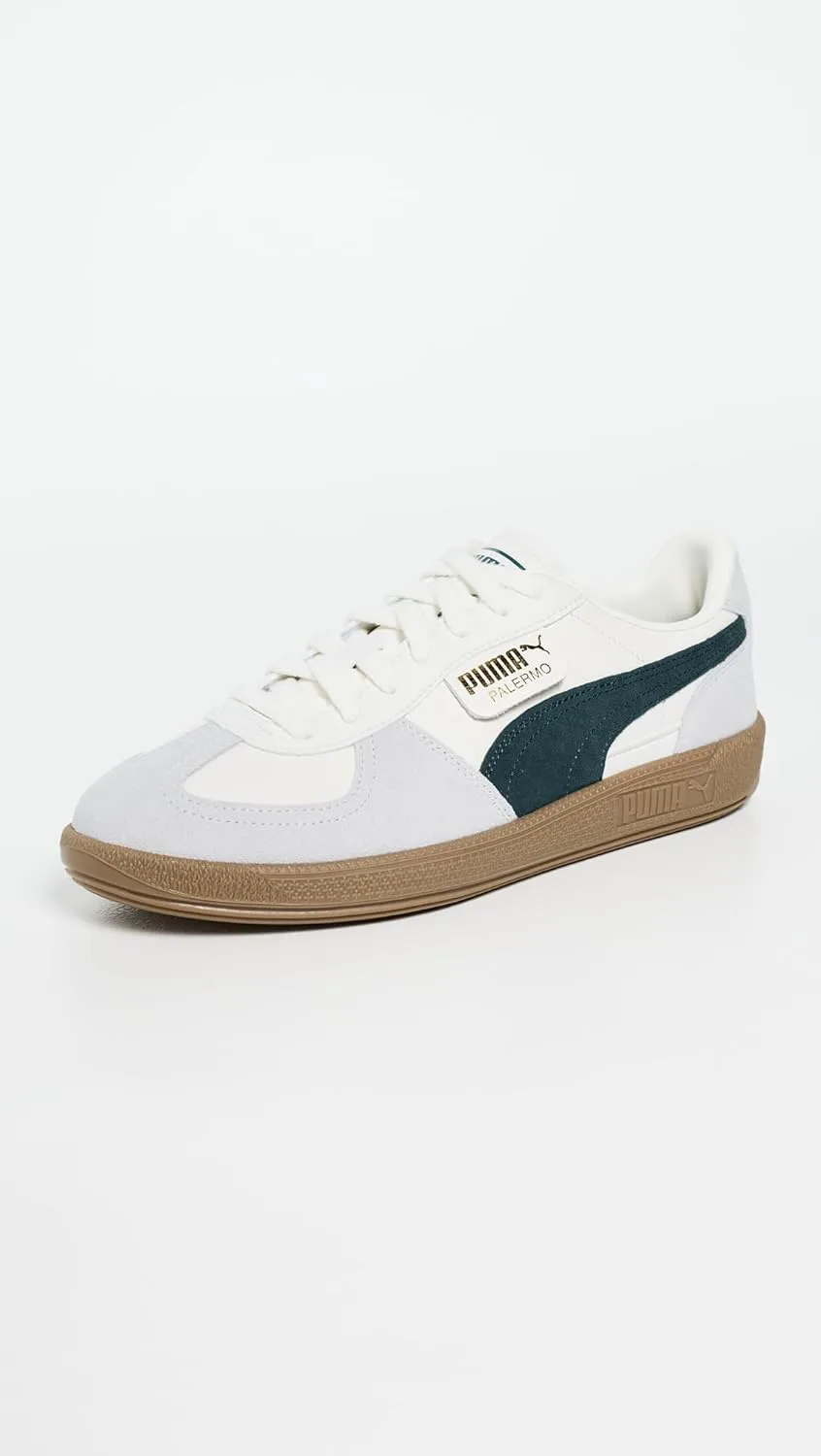 Мужские кожаные туфли Puma Palermo, белый/зеленый — фото 3