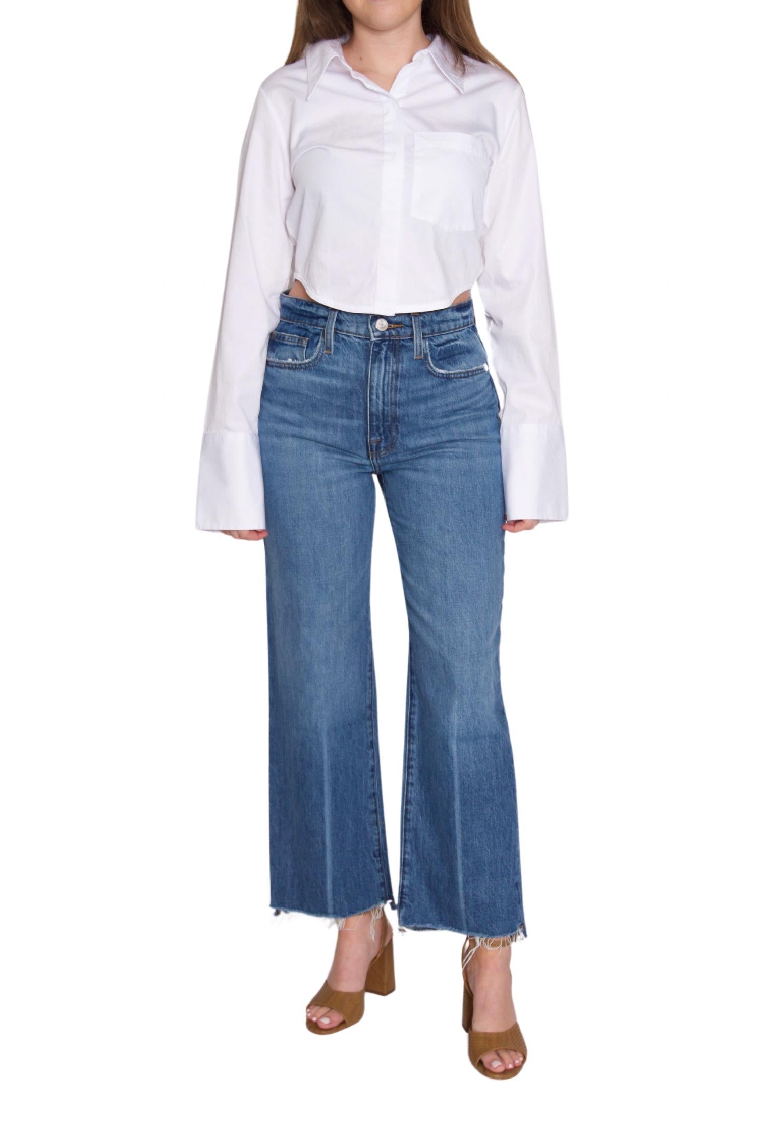 

Джинсы Le Jane укороченные в цвете маринер клин FRAME, Mariner Clean