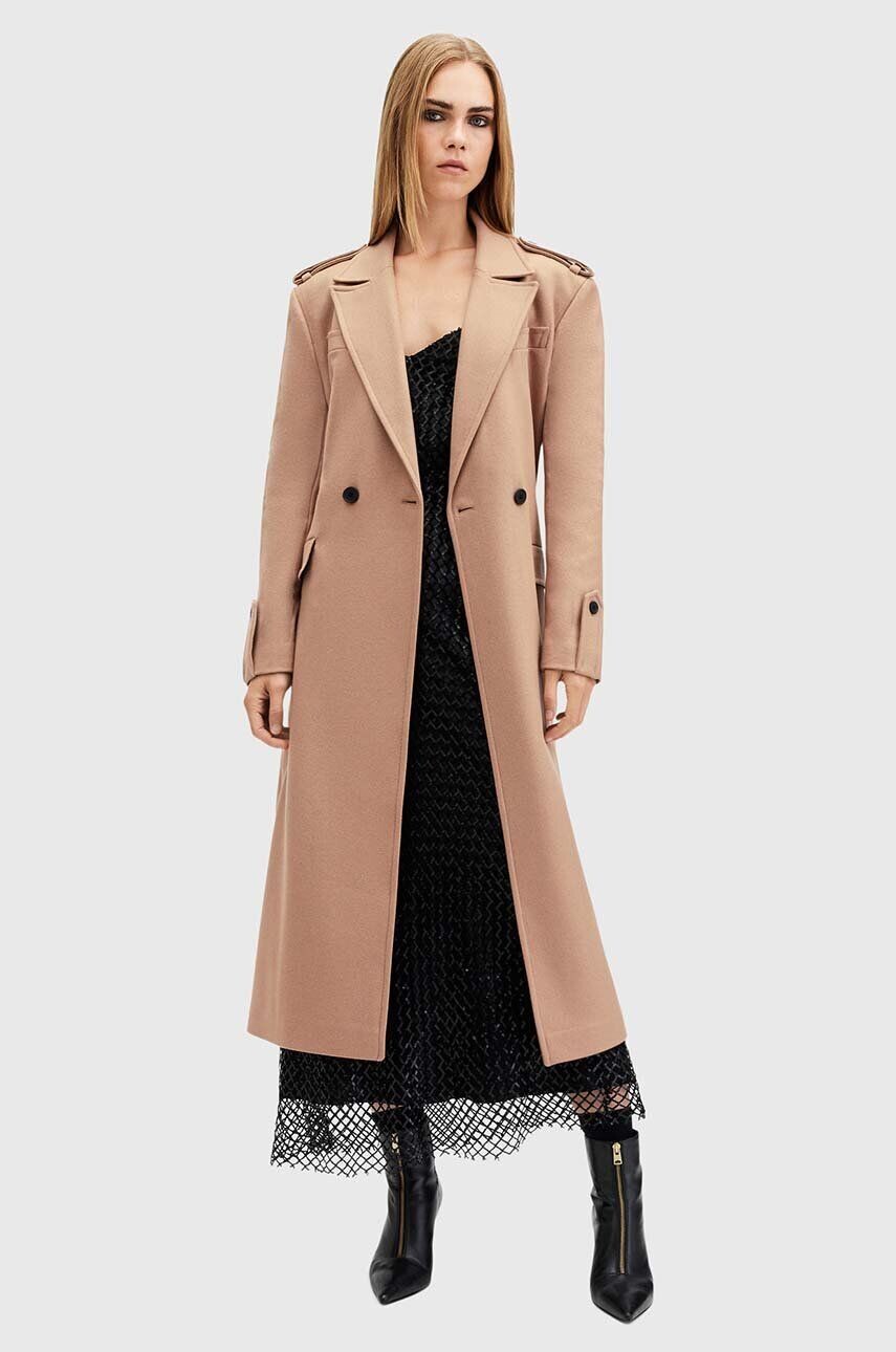 

AUGUSTA шерстяное плащ AllSaints, бежевый