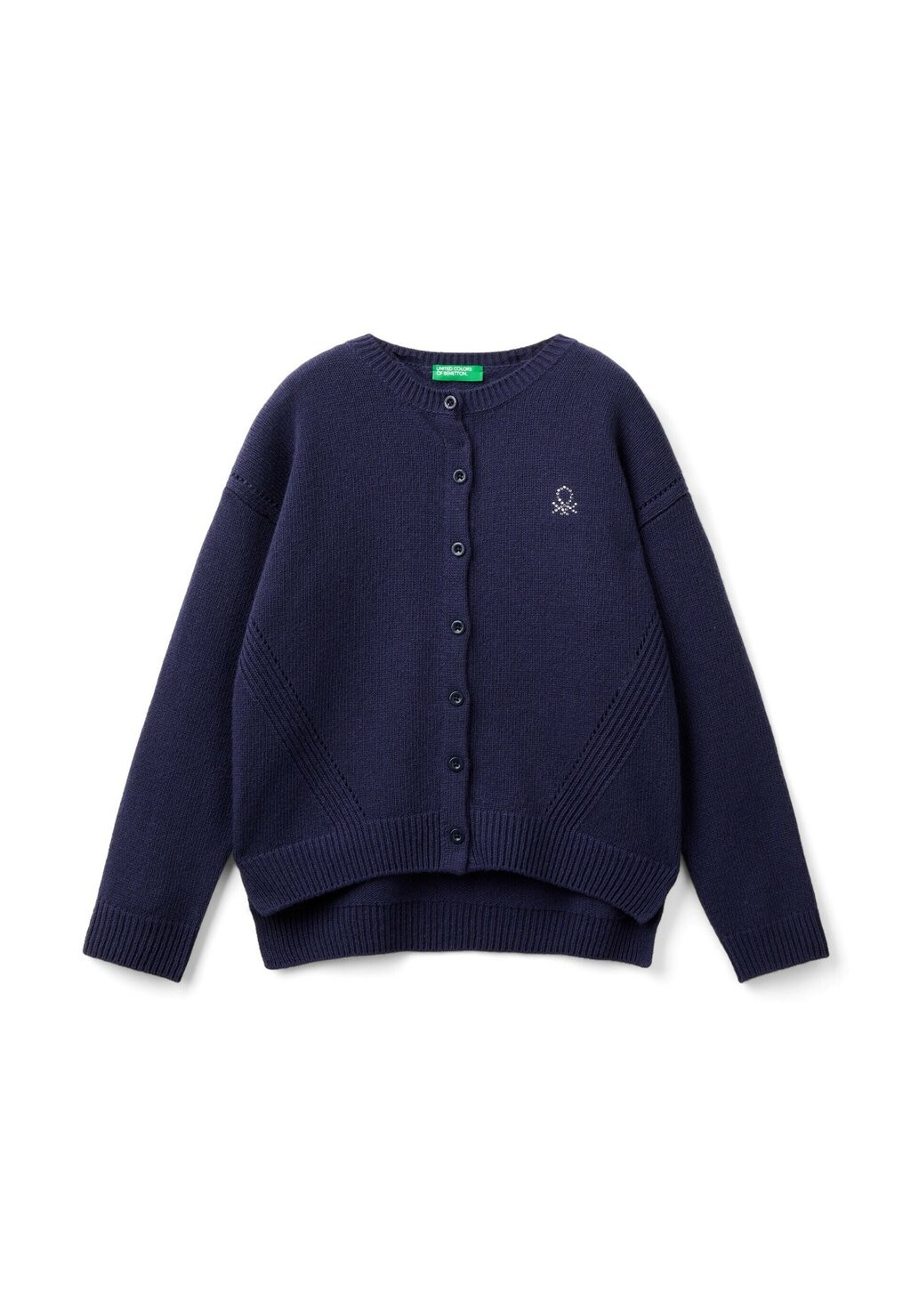 

Кардиган DETAILING AND SWAROVSKY LOGO United Colors of Benetton, синий